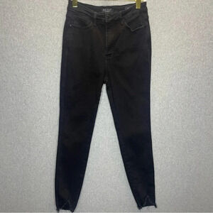Judy Blue Black Raw Hem High Waisted Skinny Jeans